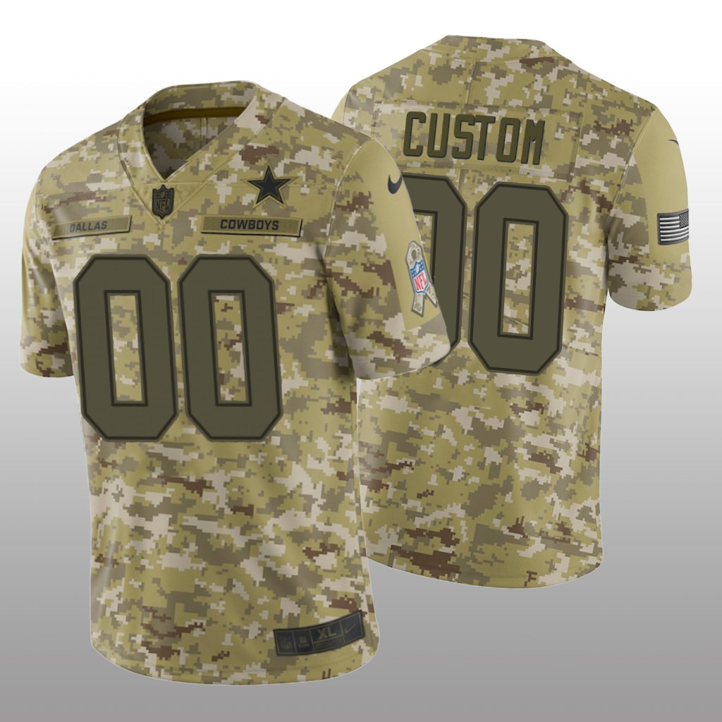 Dallas Cowboys Custom #00 Salute to Service Limited Jersey - Camo