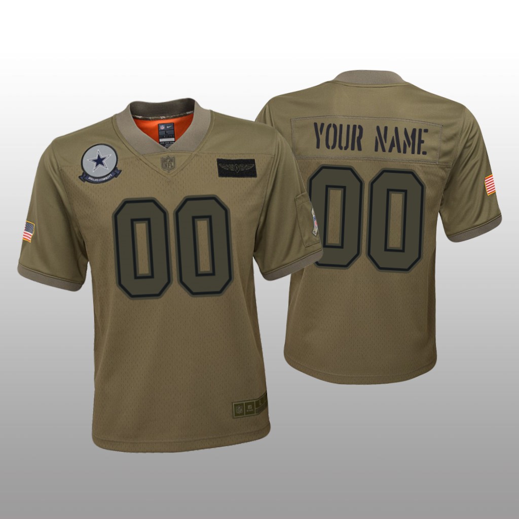 Dallas Cowboys Custom Camo Game Jersey 2019 Salute to Service - Youth