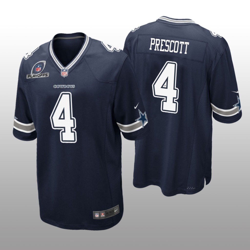 Dallas Cowboys Dak Prescott Navy Game 2021 NFL Playoffs Patch - Men's