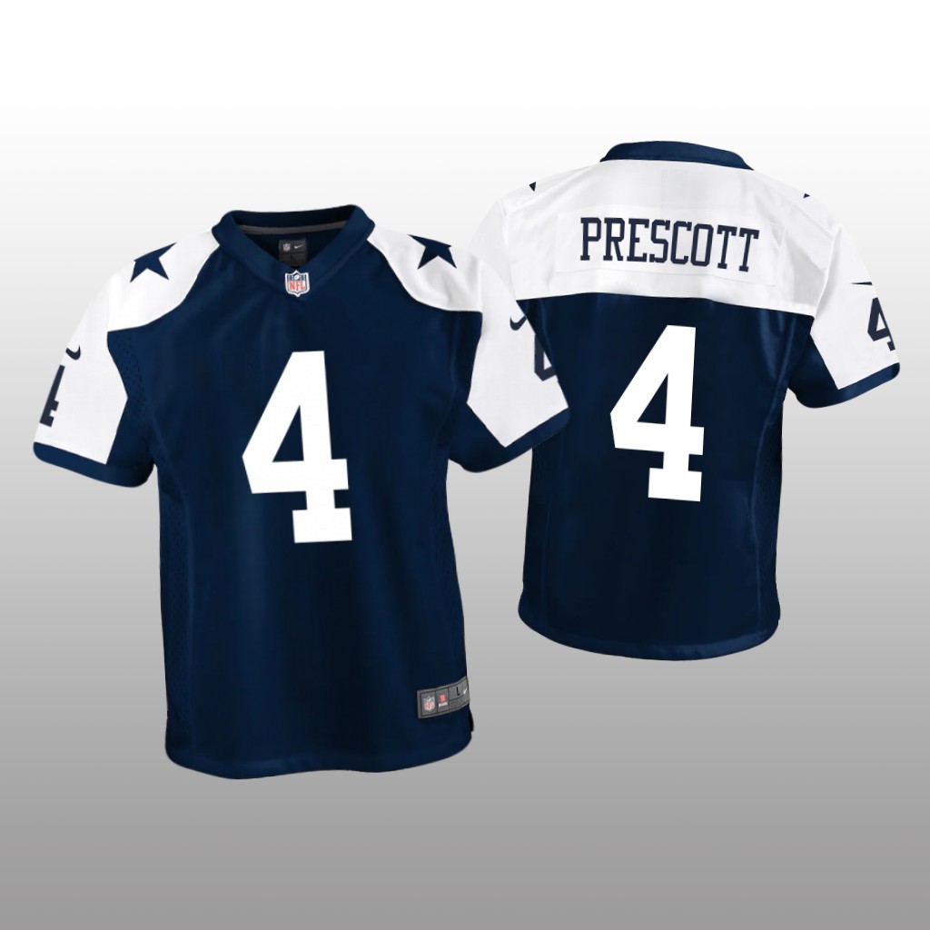 Dallas Cowboys Dak Prescott Navy Jersey Alternate Game - Youth