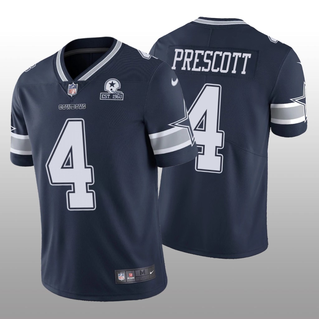 Dallas Cowboys Dak Prescott Navy Vapor Limited Jersey 60th Anniversary - Men's
