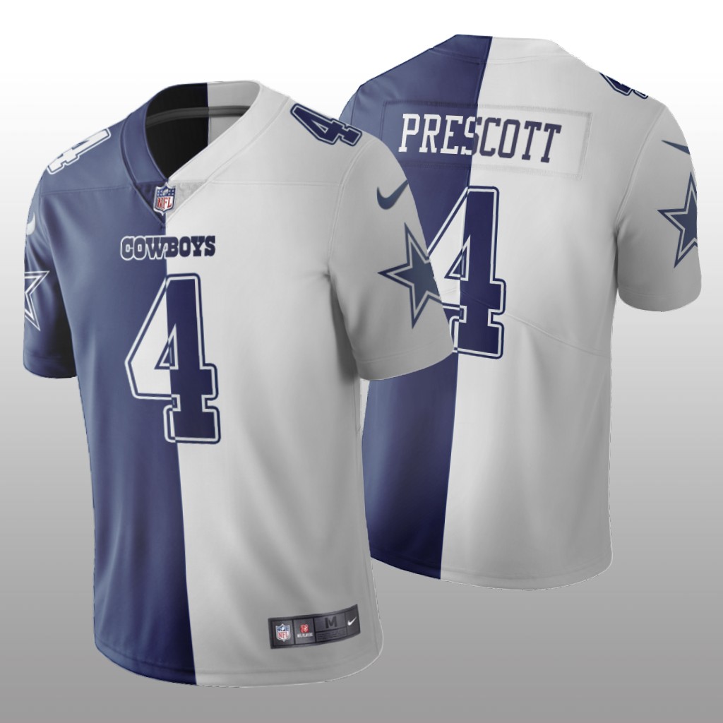 Dallas Cowboys Dak Prescott Navy White Vapor Limited Split Jersey Two Tone - Men's