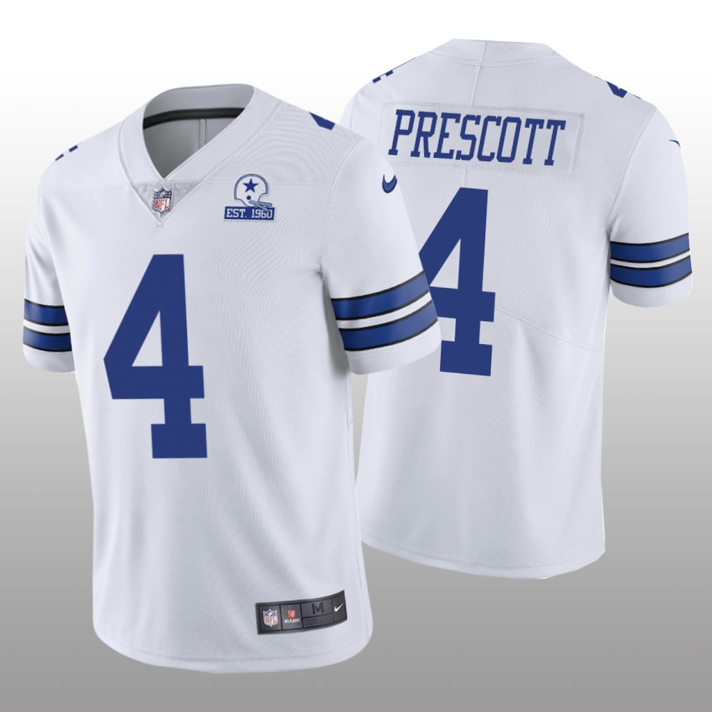 Dallas Cowboys Dak Prescott White Vapor Limited Jersey 60th Anniversary - Men's