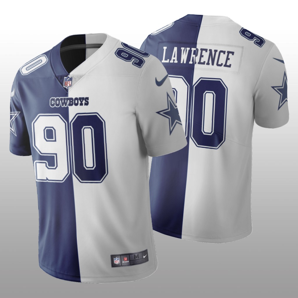 Dallas Cowboys Demarcus Lawrence Navy White Vapor Limited Split Jersey Two Tone - Men's