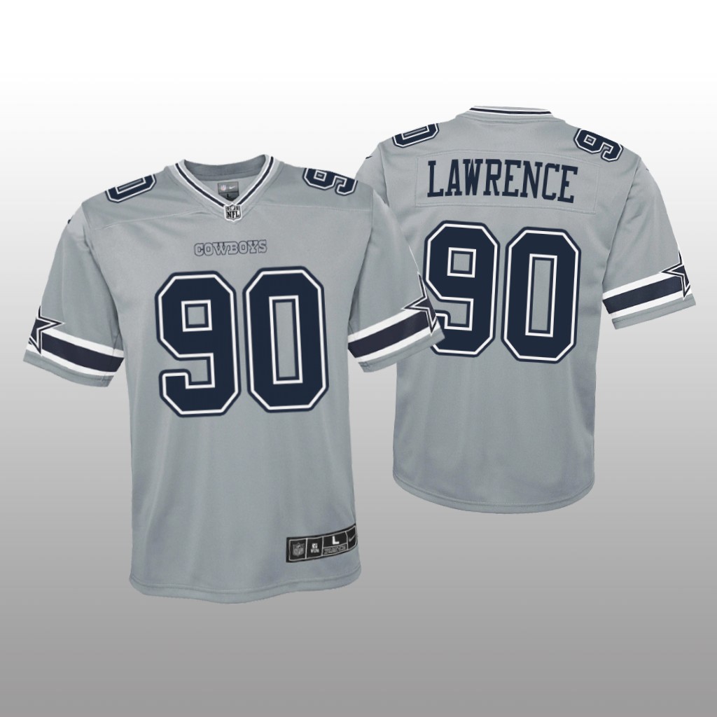 Dallas Cowboys DeMarcus Lawrence Silver Jersey Inverted Game - Youth