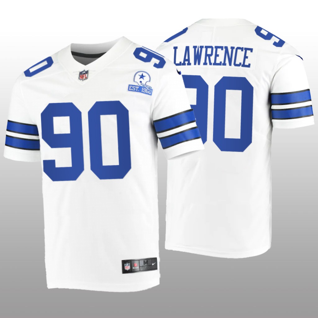 Dallas Cowboys Demarcus Lawrence White Vintage Jersey 60th Season - Men's