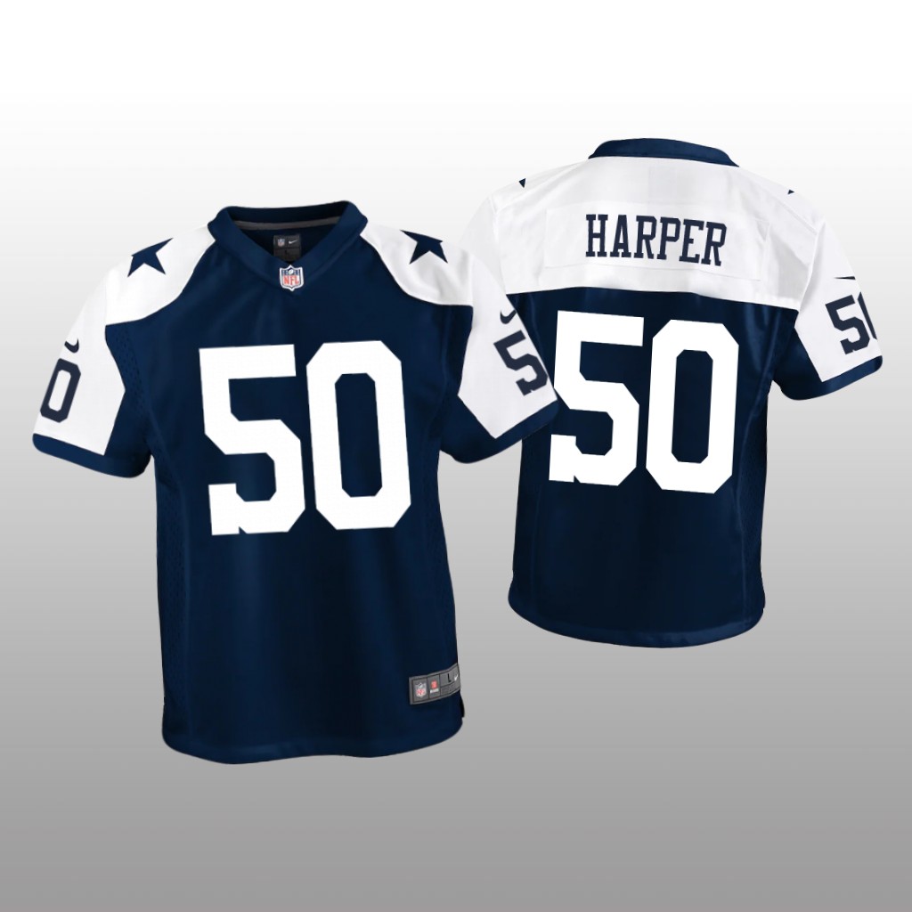 Dallas Cowboys Devin Harper Navy Jersey Alternate Game - Youth