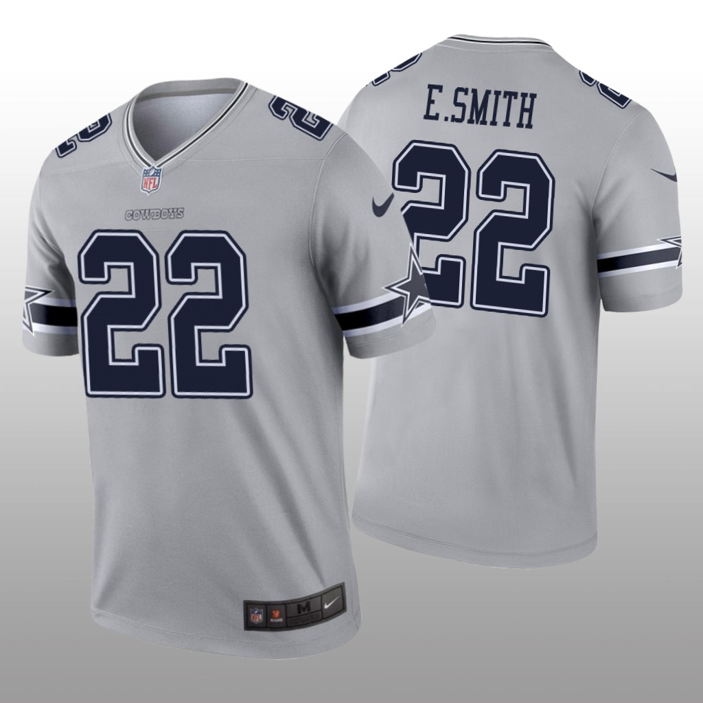 Dallas Cowboys Emmitt Smith Gray Jersey Inverted Legend - Men's