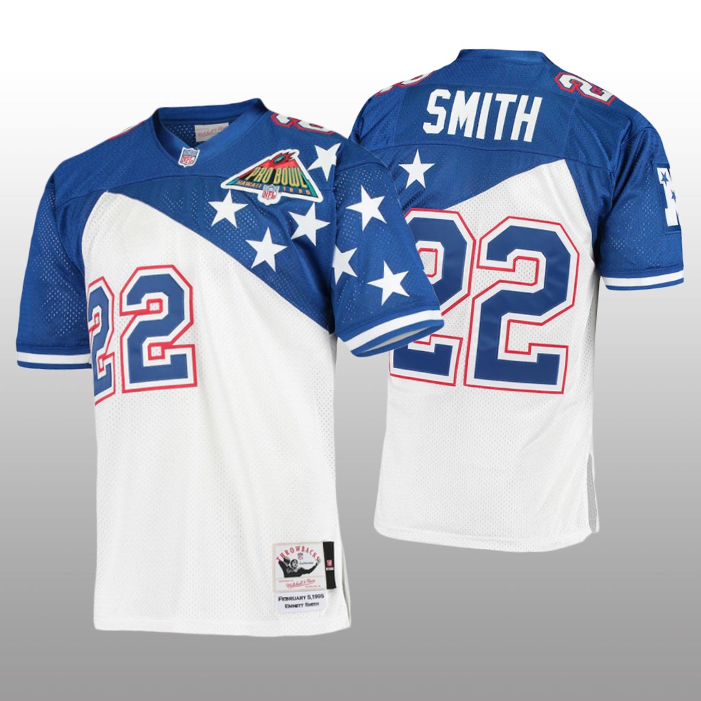 Dallas Cowboys Emmitt Smith White Blue NFC Jersey 1994 Pro Bowl - Men's