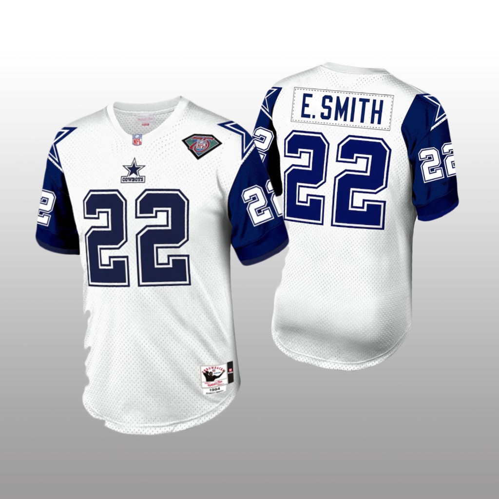 Dallas Cowboys Emmitt Smith White Navy 1994 - Men's