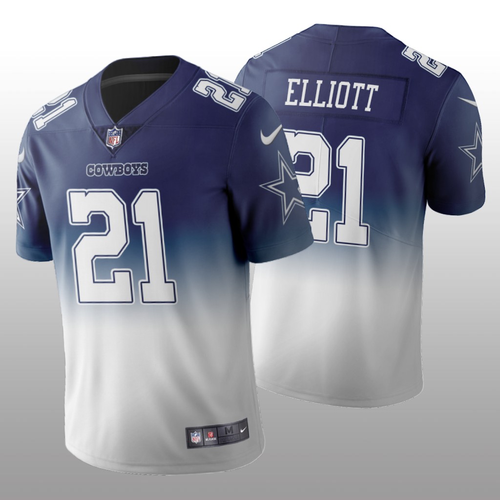 Dallas Cowboys Ezekiel Elliott Navy Gradient Jersey Color Crash - Men's