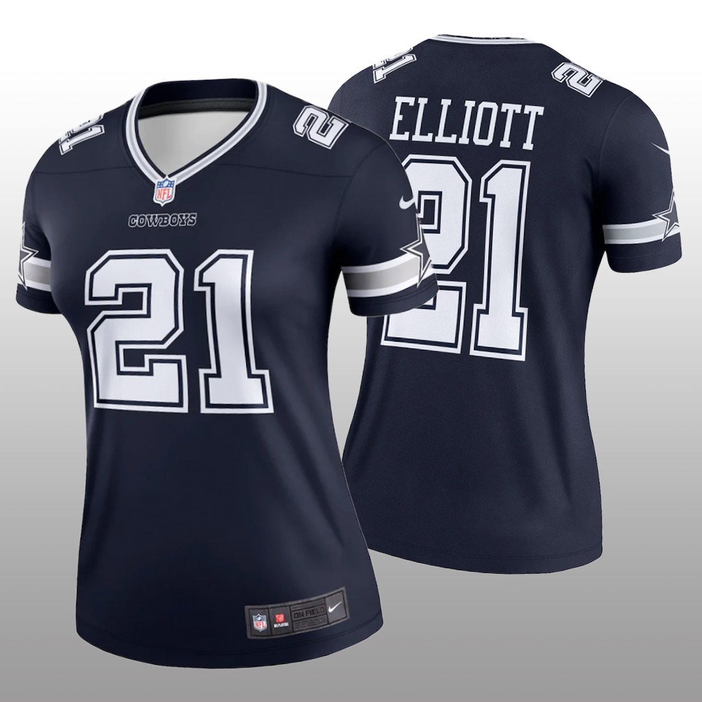 Dallas Cowboys Ezekiel Elliott Navy Jersey Legend - Women's