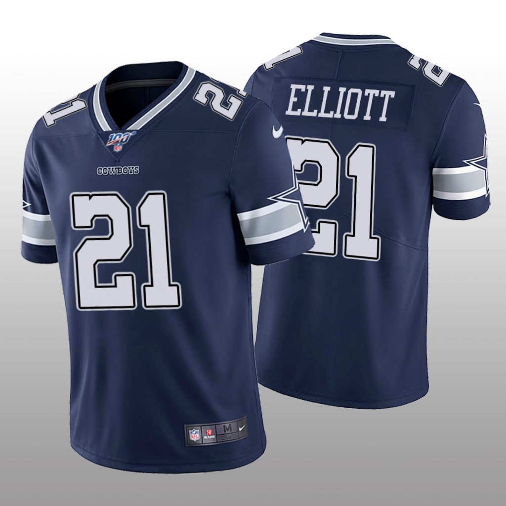 Dallas Cowboys Ezekiel Elliott Navy Limited Jersey 100th Season - Men's