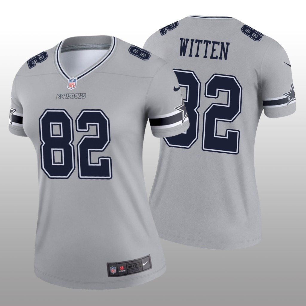 Dallas Cowboys Jason Witten Silver Jersey Inverted Legend - Women's