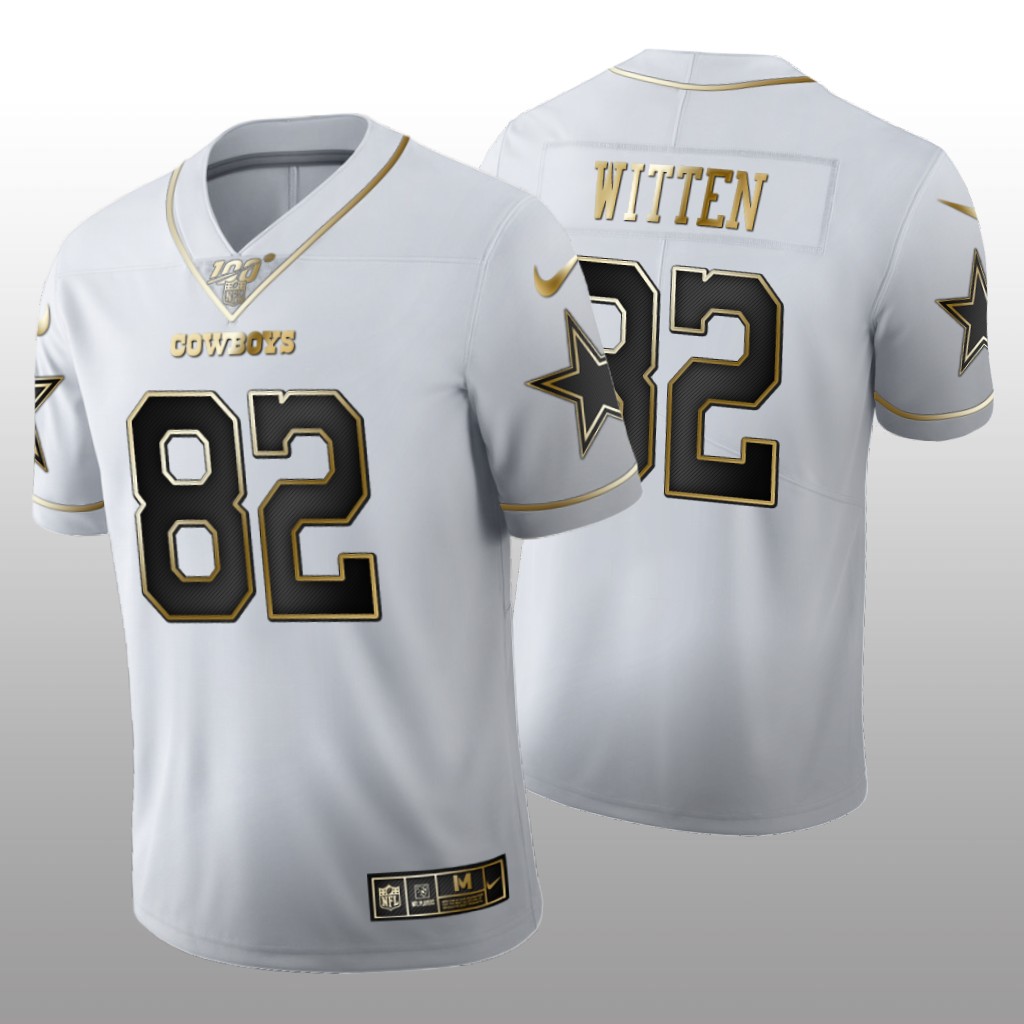 Dallas Cowboys Jason Witten White Golden Edition Jersey 100th Season Men's