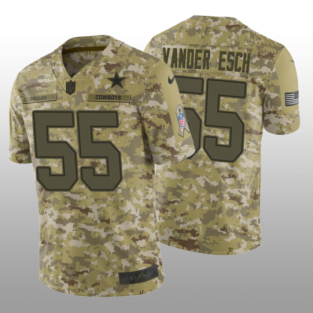 Dallas Cowboys Leighton Vander Esch #55 Salute to Service Jersey - Camo