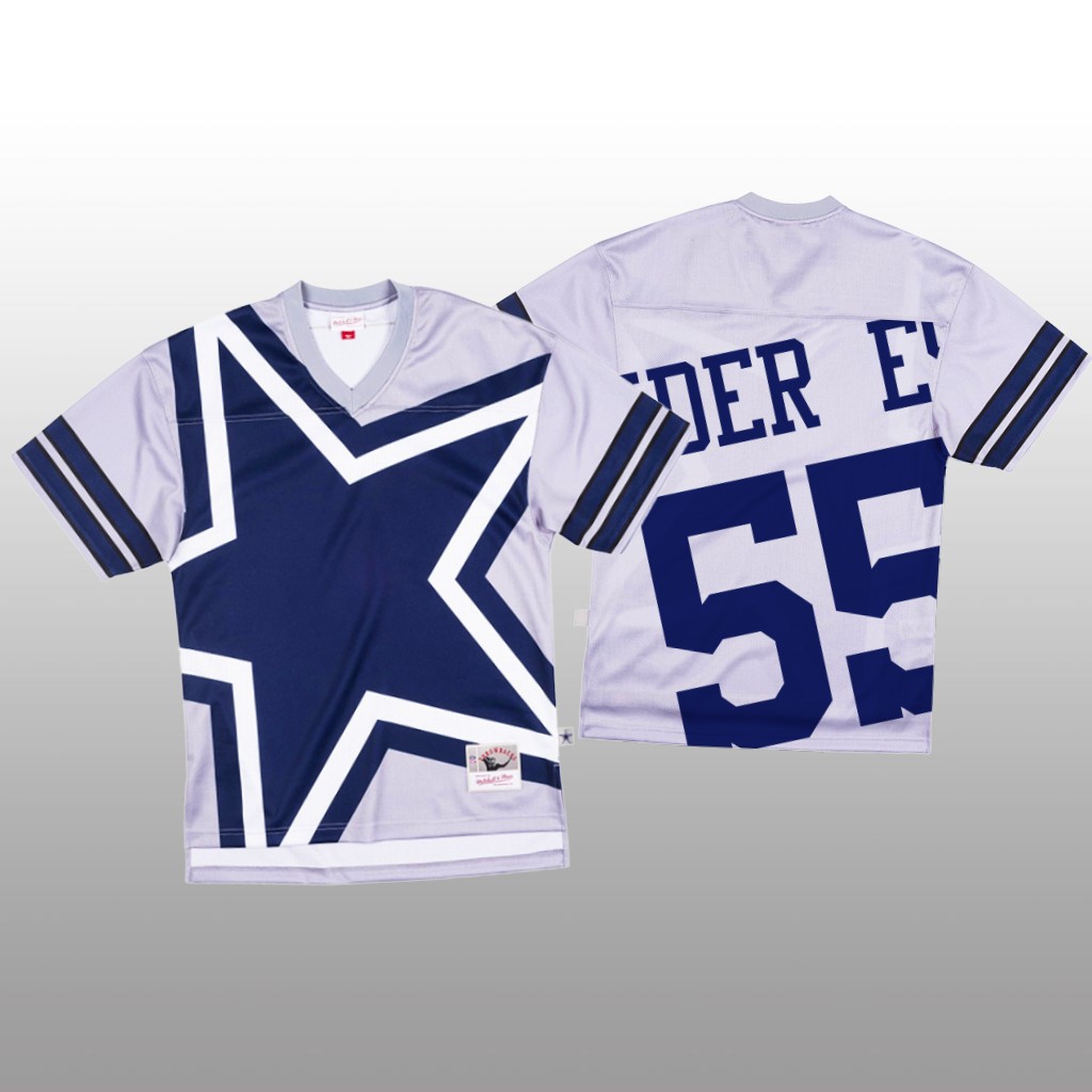 Dallas Cowboys Leighton Vander Esch Mitchell & Ness Gray Jersey Big Face - Men's