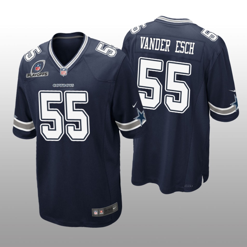 Dallas Cowboys Leighton Vander Esch Navy Game 2021 NFL Playoffs Patch - Men's