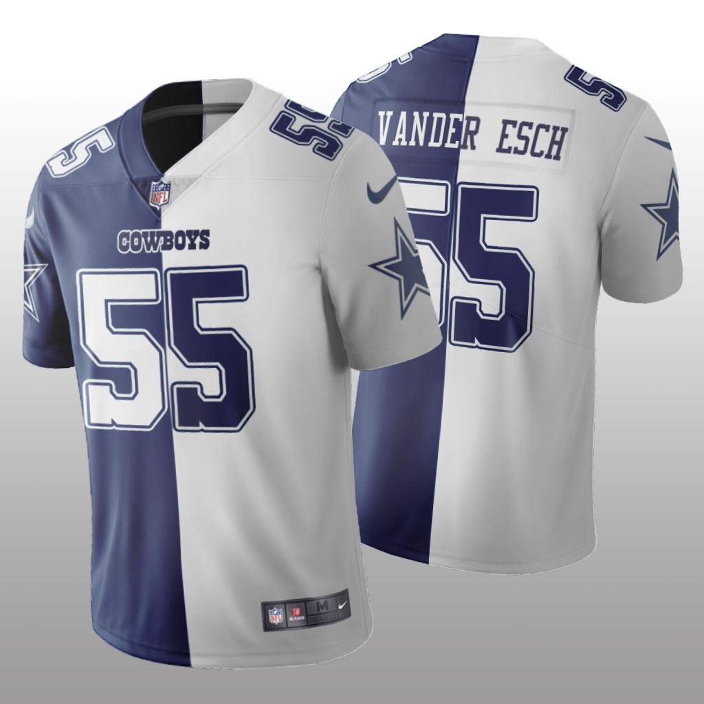 Dallas Cowboys Leighton Vander Esch Navy White Vapor Limited Split Jersey Two Tone - Men's