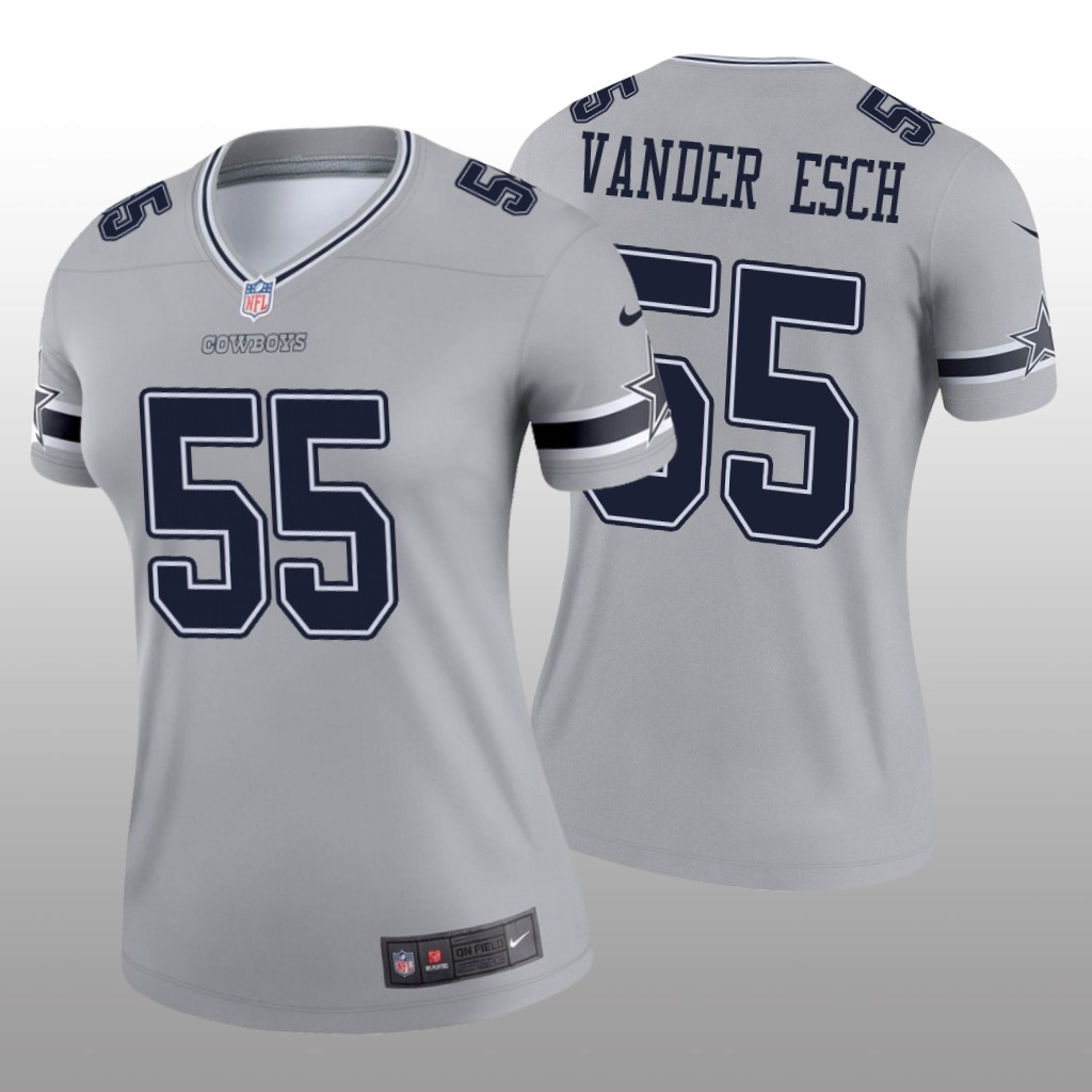 Dallas Cowboys Leighton Vander Esch Silver Jersey Inverted Legend - Women's