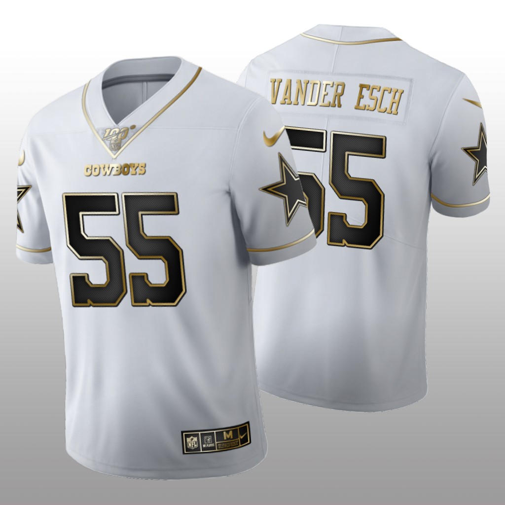 Dallas Cowboys Leighton Vander Esch White Golden Edition Jersey 100th Season Men's
