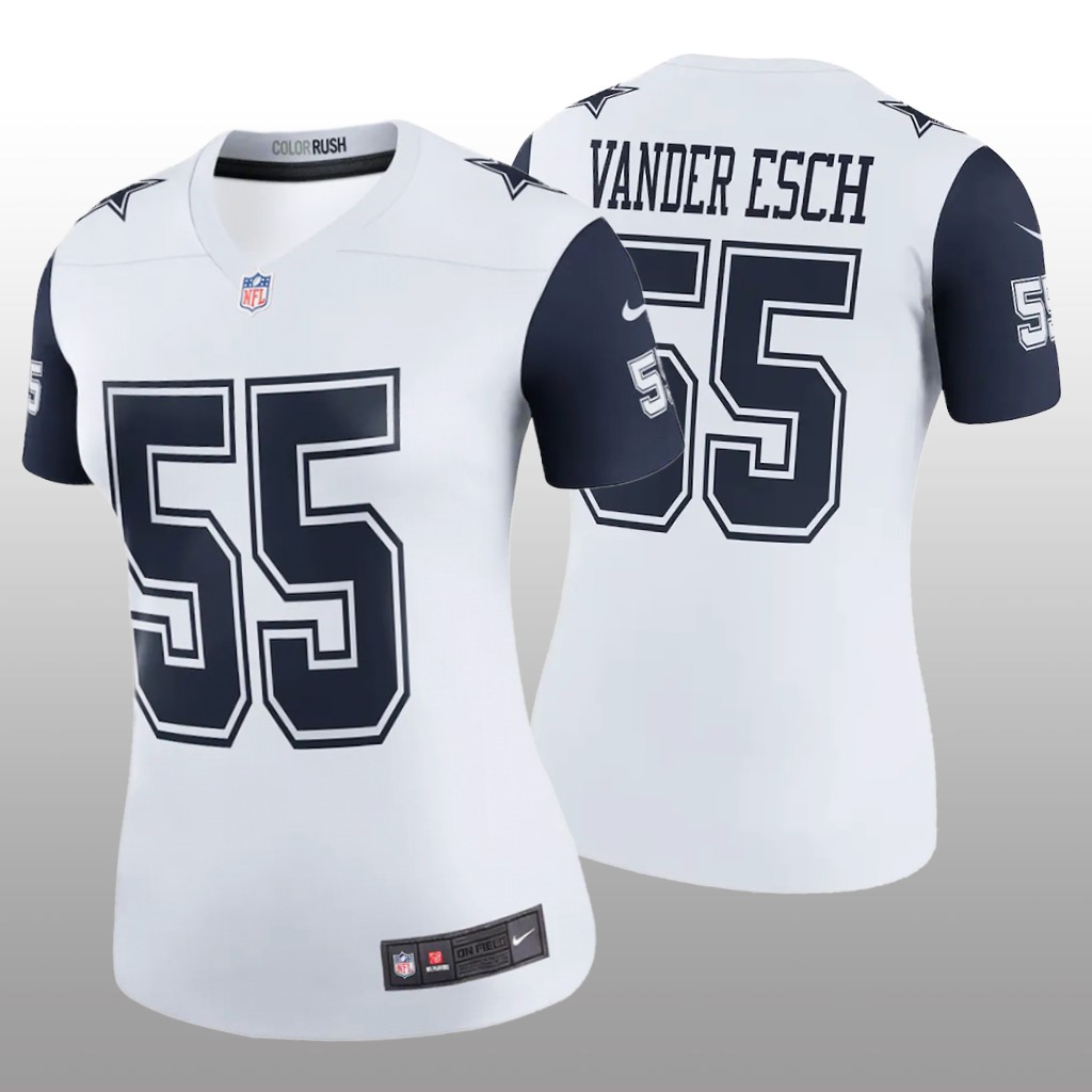 Dallas Cowboys Leighton Vander Esch White Jersey Color Rush Legend - Women's