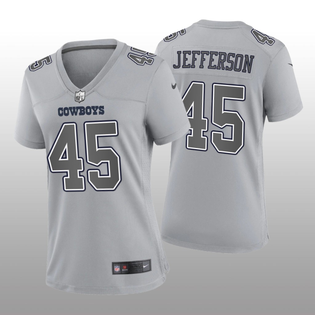 Dallas Cowboys Malik Jefferson Gray Jersey Atmosphere Fashion Game - Women's