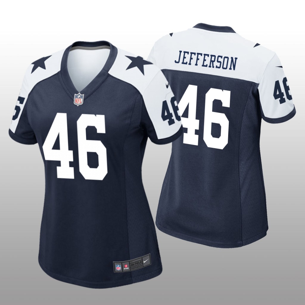 Dallas Cowboys Malik Jefferson Navy Jersey Alternate Game - Women's