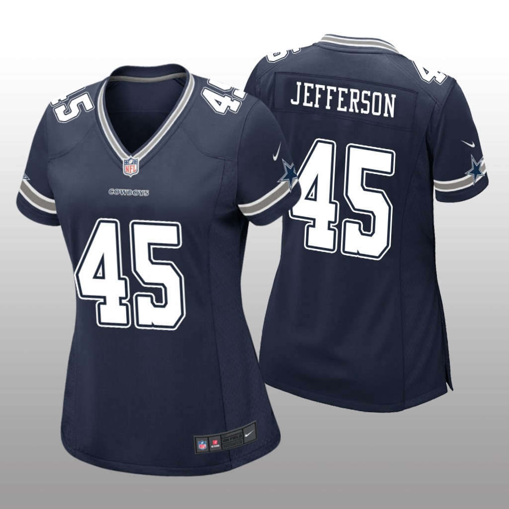 Dallas Cowboys Malik Jefferson Navy Jersey Game - Women's