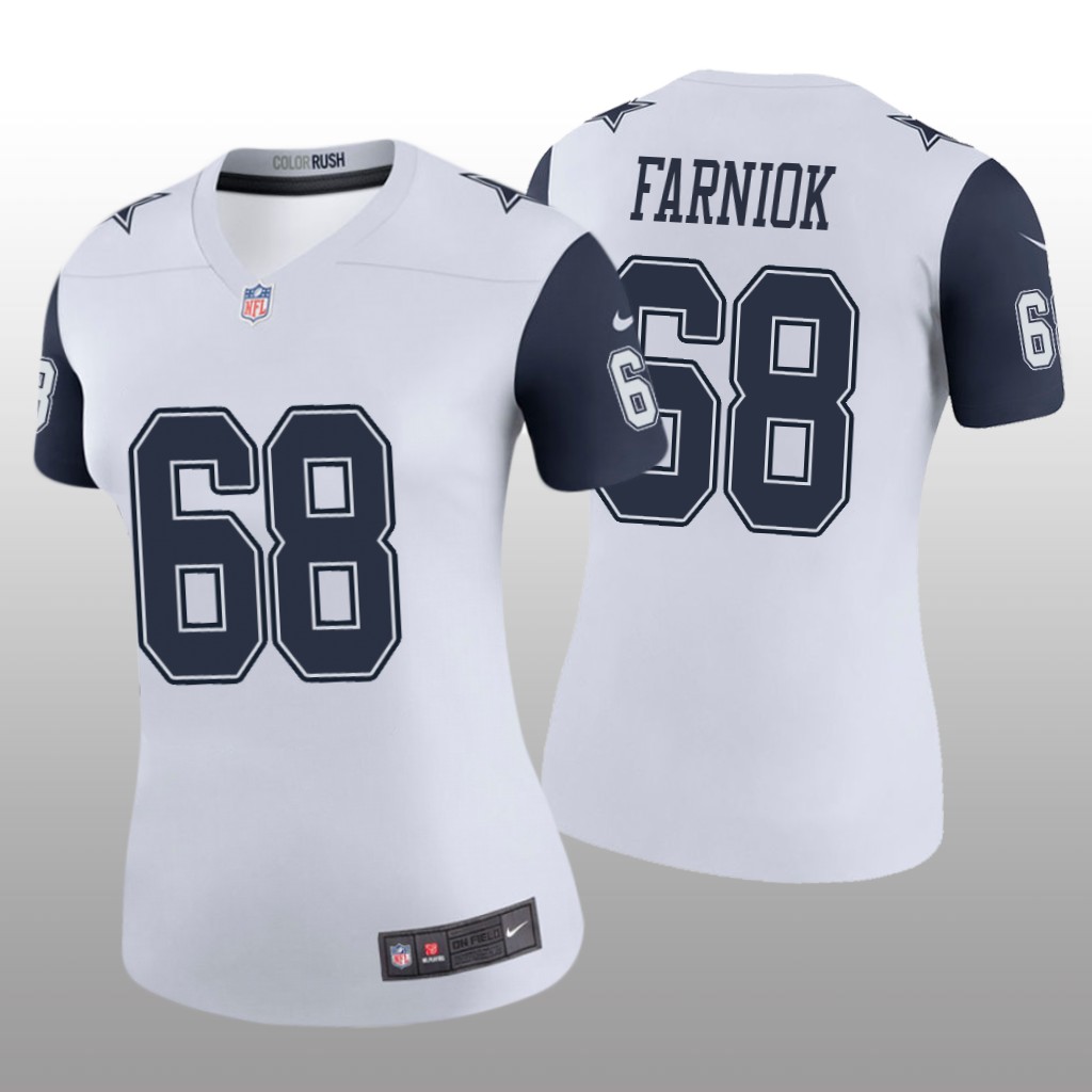 Dallas Cowboys Matt Farniok White Jersey Color Rush Legend - Women's