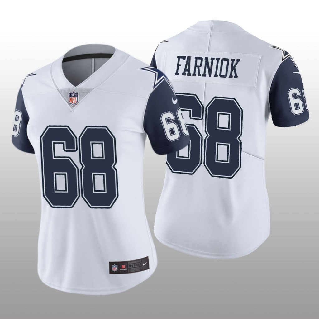 Dallas Cowboys Matt Farniok White Jersey Color Rush Limited - Women's