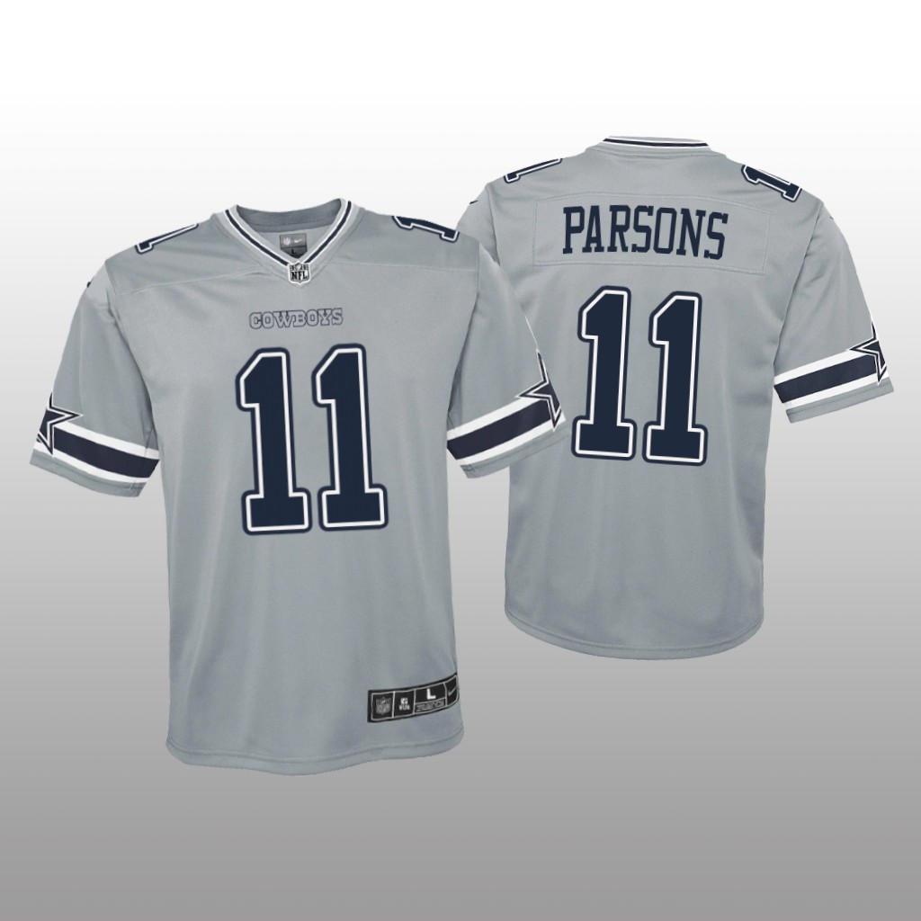 Dallas Cowboys Micah Parsons Silver Jersey Inverted Game - Youth