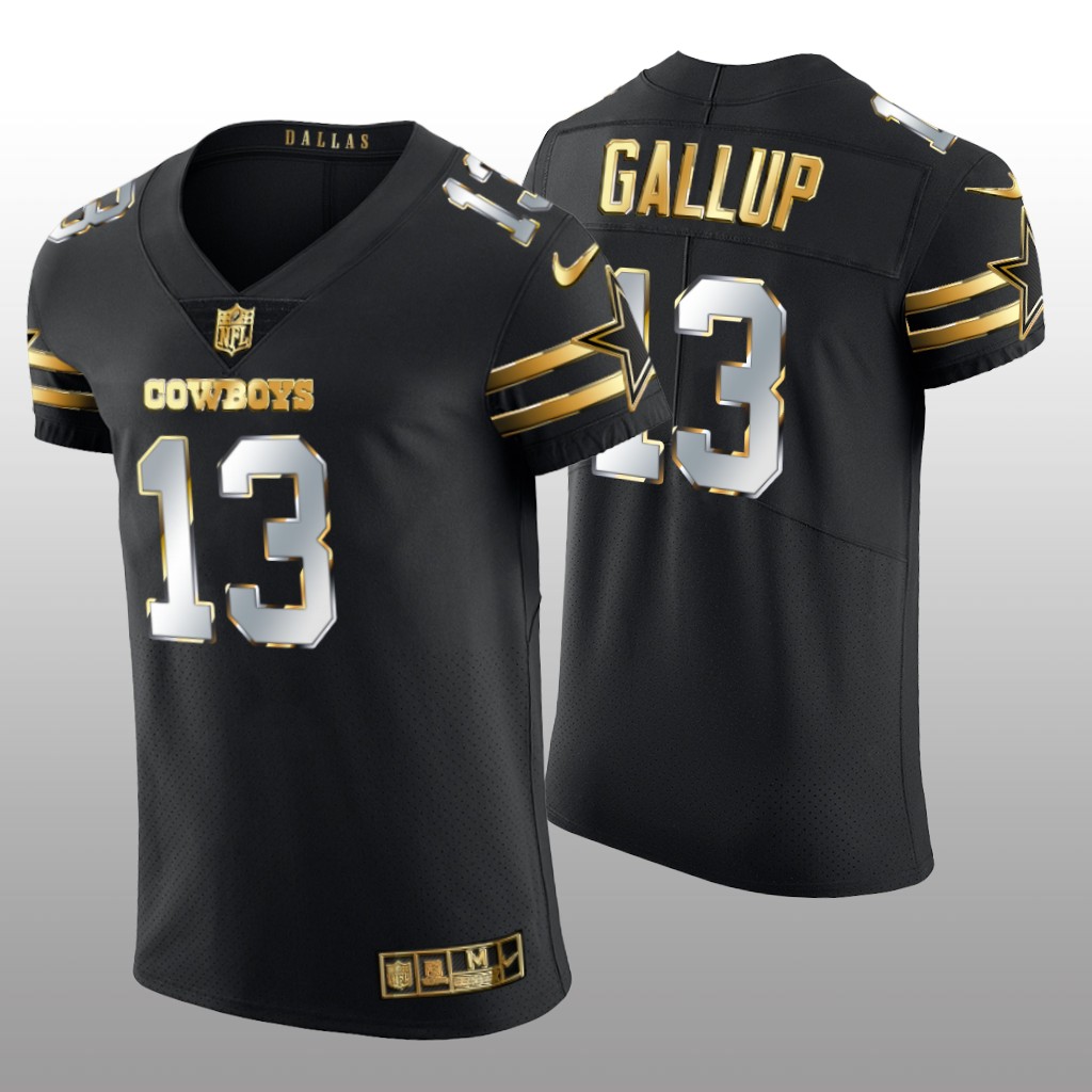 Dallas Cowboys Michael Gallup Black Elite Jersey Golden Edition Men's
