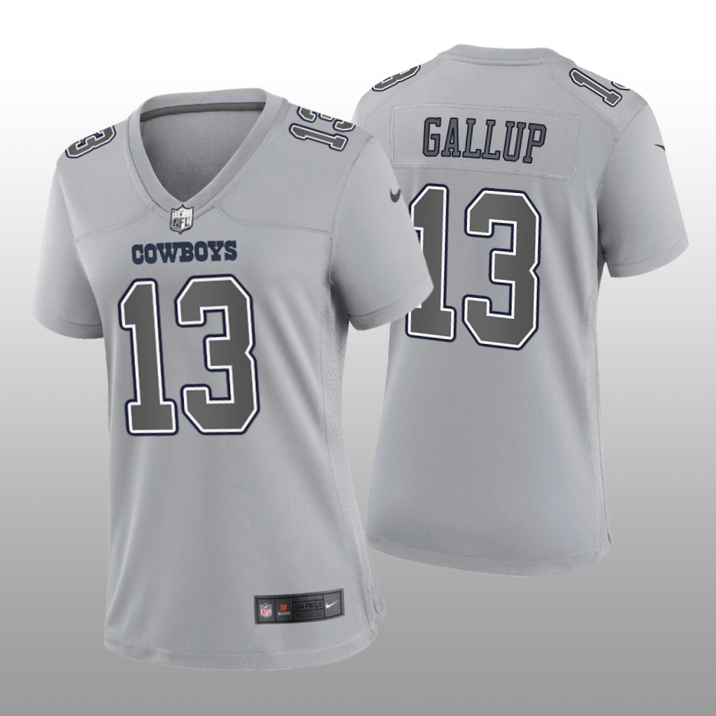 Dallas Cowboys Michael Gallup Gray Jersey Atmosphere Fashion Game - Women's