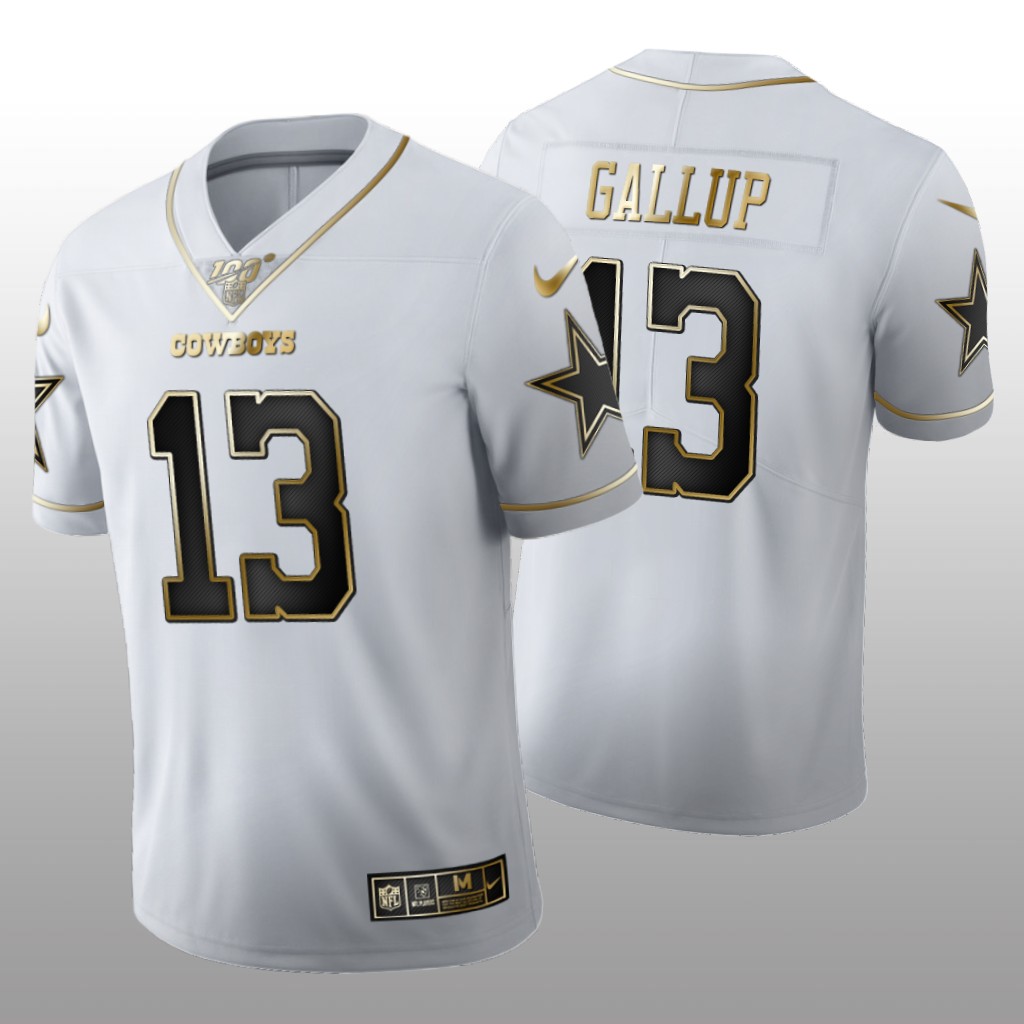 Dallas Cowboys Michael Gallup White Golden Edition Jersey 100th Season Men's