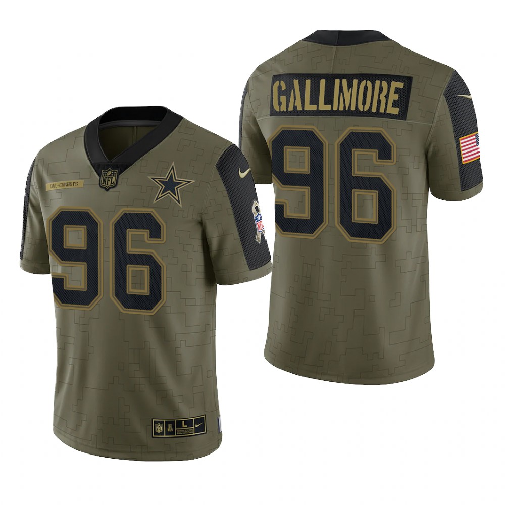 Dallas Cowboys Neville Gallimore Olive Limited Jersey 2021 Salute To Service - Men's