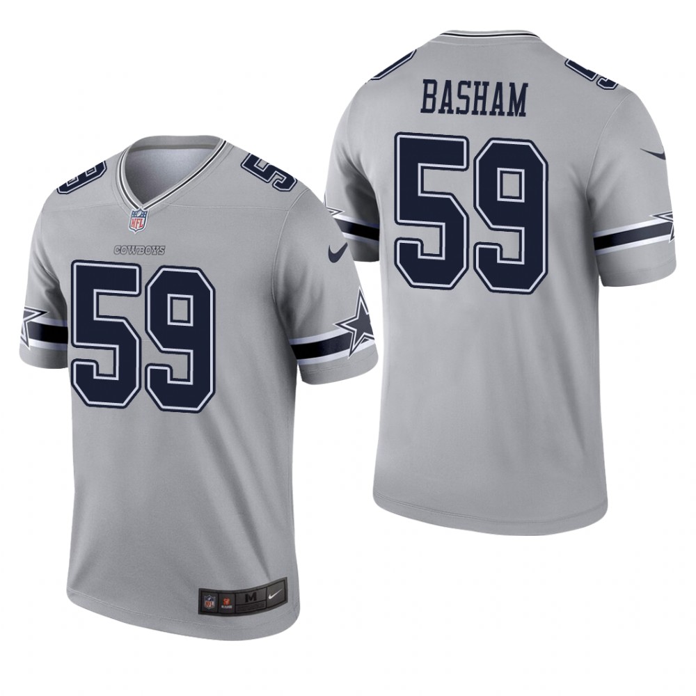 Dallas Cowboys Tarell Basham Gray Jersey Inverted Legend - Men's