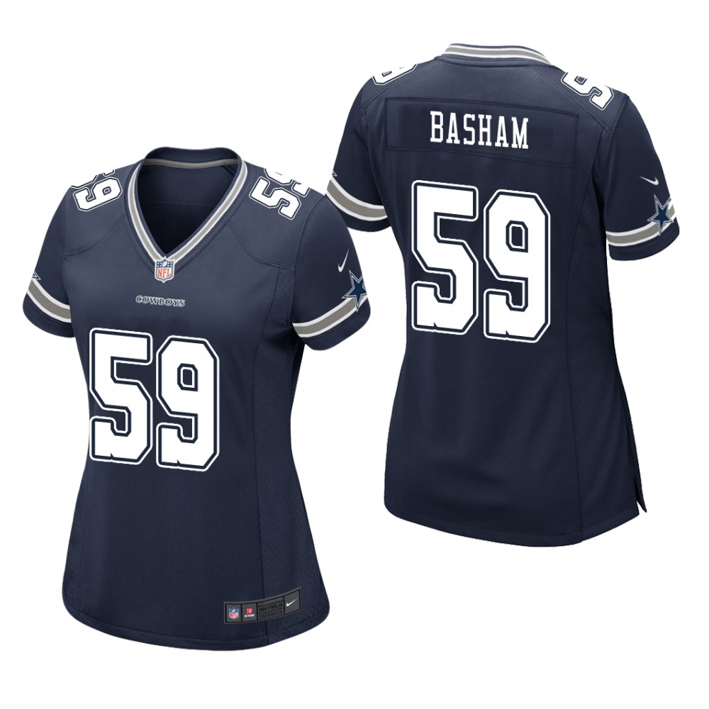 Dallas Cowboys Tarell Basham Navy Jersey Game - Women's