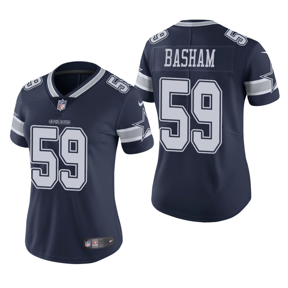 Dallas Cowboys Tarell Basham Navy Jersey Vapor Limited - Women's