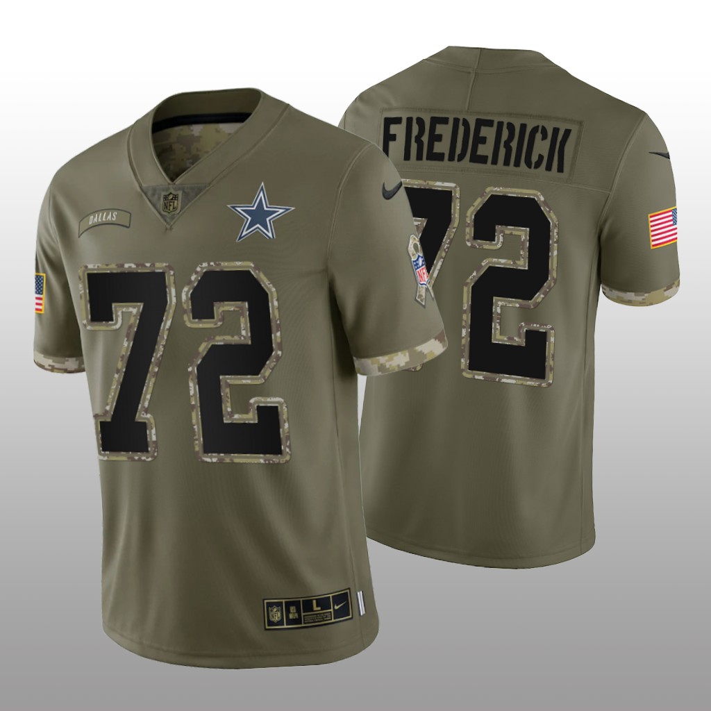 Dallas Cowboys Travis Frederick Olive Limited Jersey 2022 Salute To Service - Men's