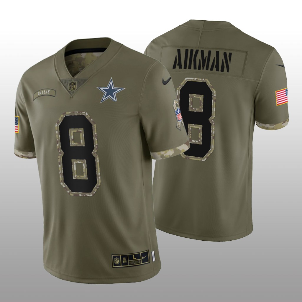 Dallas Cowboys Troy Aikman Olive Limited Jersey 2022 Salute To Service - Men's