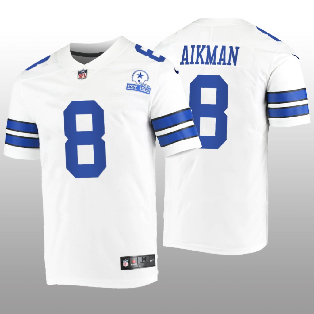 Dallas Cowboys Troy Aikman White Vintage Jersey 60th Season - Men's