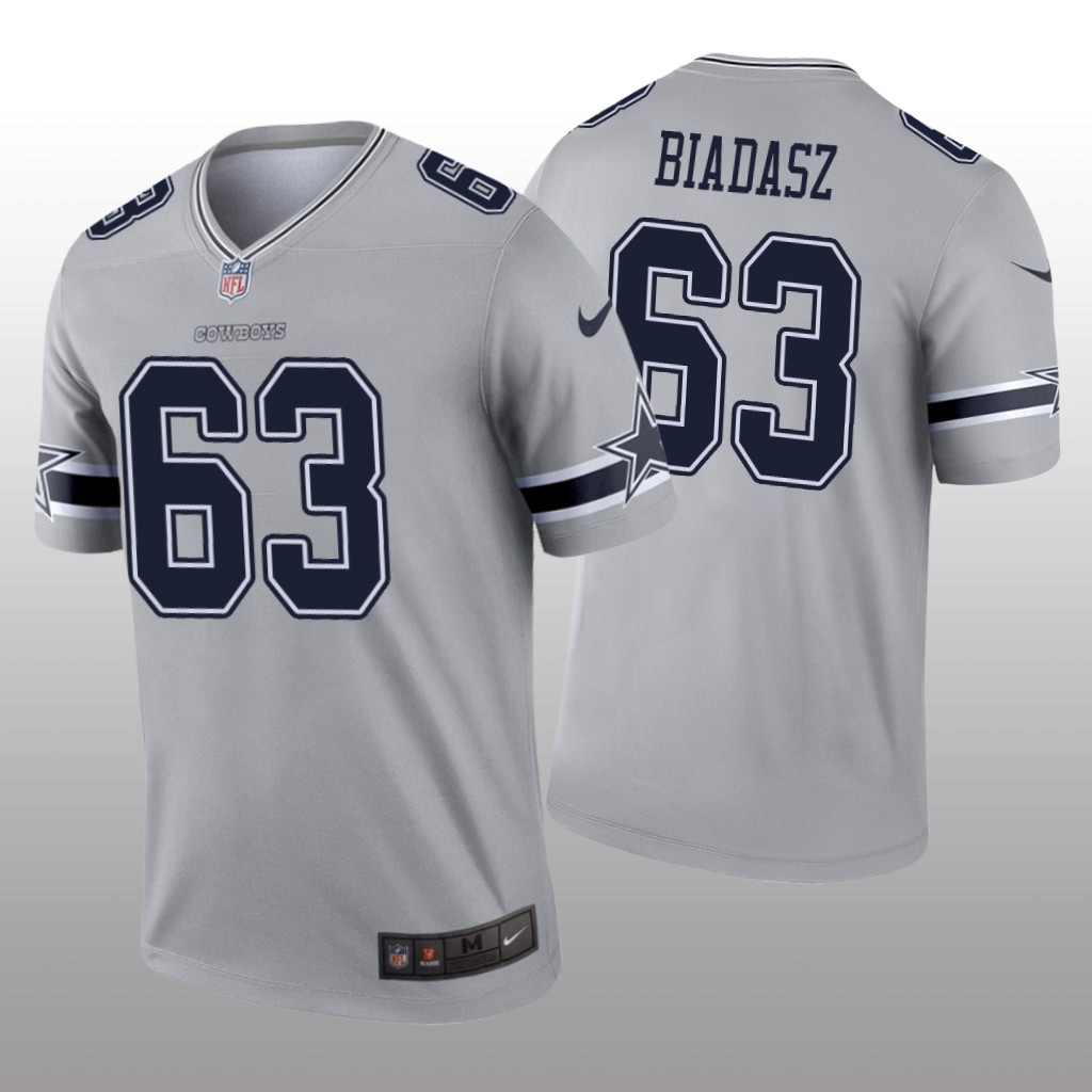 Dallas Cowboys Tyler Biadasz Gray Jersey Inverted Legend - Men's