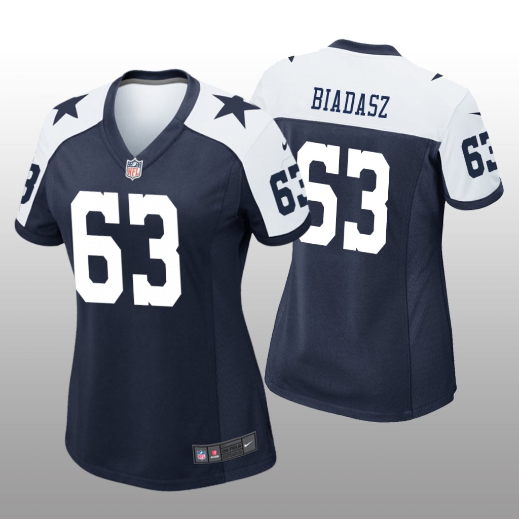 Dallas Cowboys Tyler Biadasz Navy Jersey Alternate Game - Women's