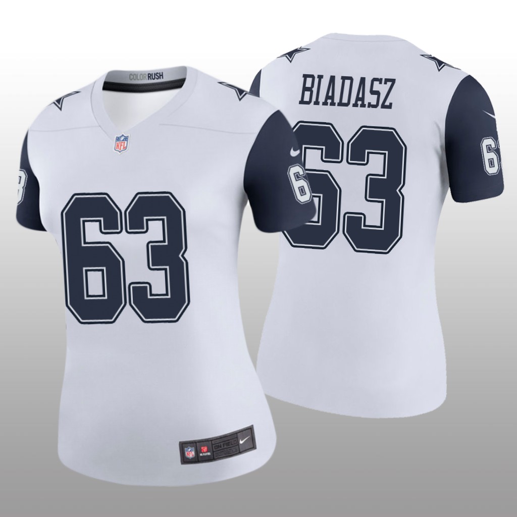 Dallas Cowboys Tyler Biadasz White Jersey Color Rush Legend - Women's