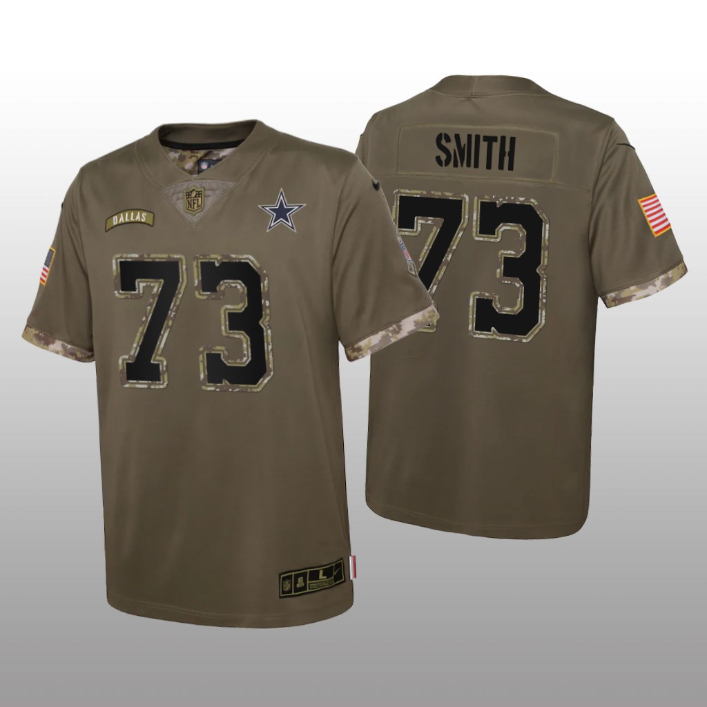 Dallas Cowboys Tyler Smith Olive Limited Jersey 2022 Salute To Service - Youth