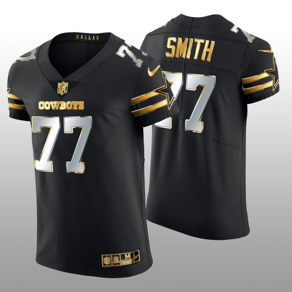 Dallas Cowboys Tyron Smith Black Elite Jersey Golden Edition Men's
