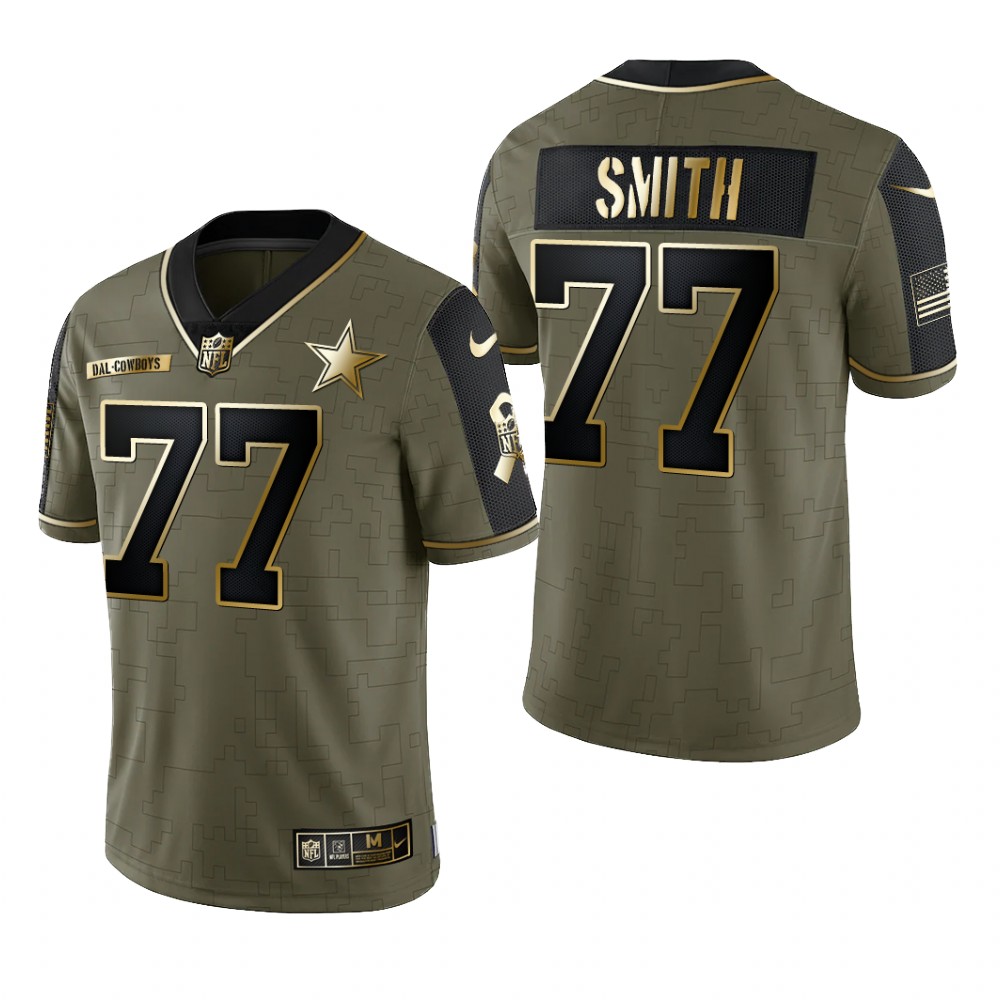 Dallas Cowboys Tyron Smith Olive Gold Limited Jersey 2021 Salute To Service - Men's