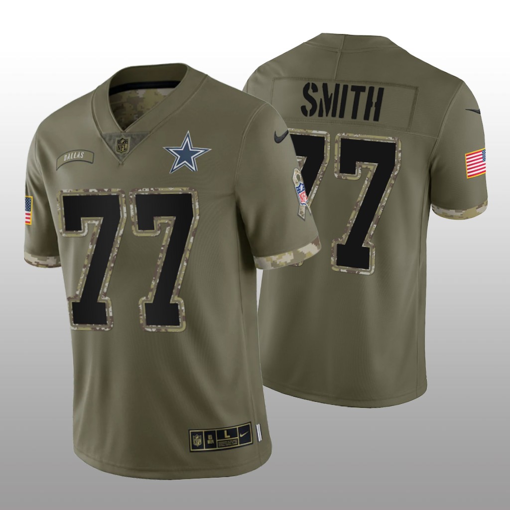 Dallas Cowboys Tyron Smith Olive Limited Jersey 2022 Salute To Service - Men's