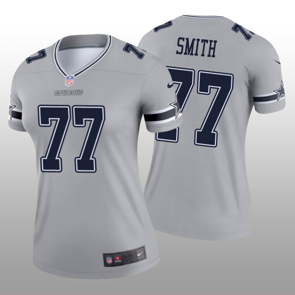 Dallas Cowboys Tyron Smith Silver Jersey Inverted Legend - Women's